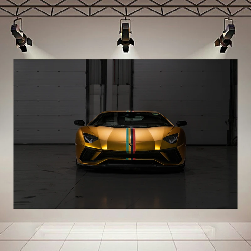 تابلو بوم طرح لامبورگینی مدل نمای جلوی Lamborghini Aventador کد AR3070