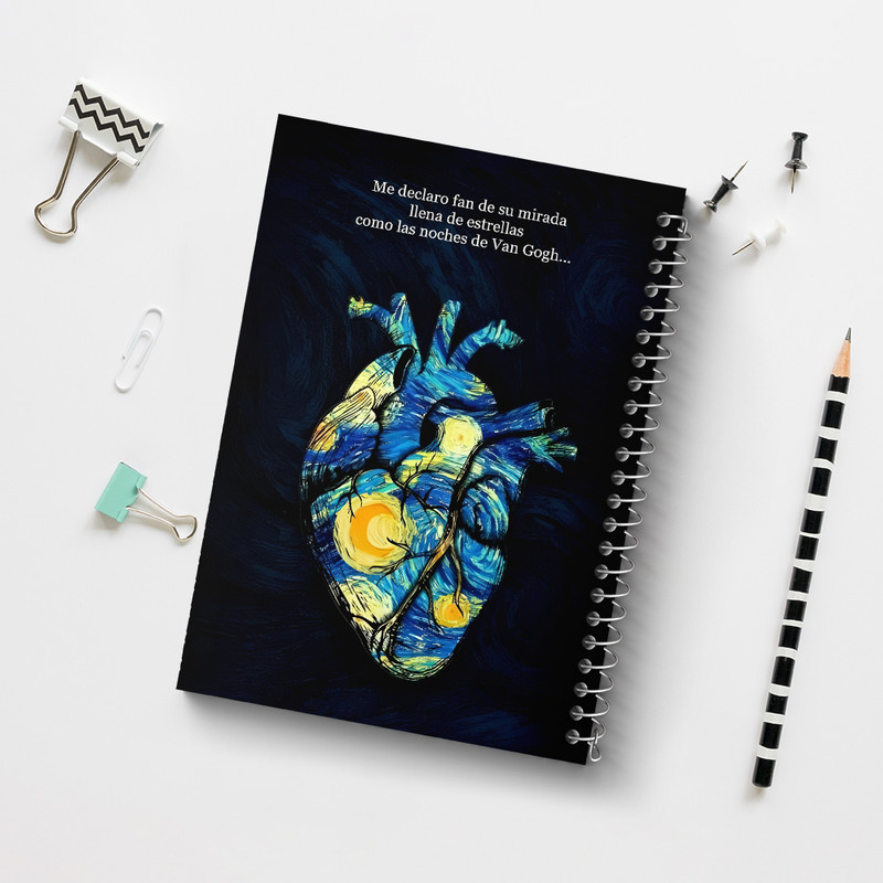 دفتر مشق 100 برگ خندالو طرح قلب ونسان ونگوگ کد N4177