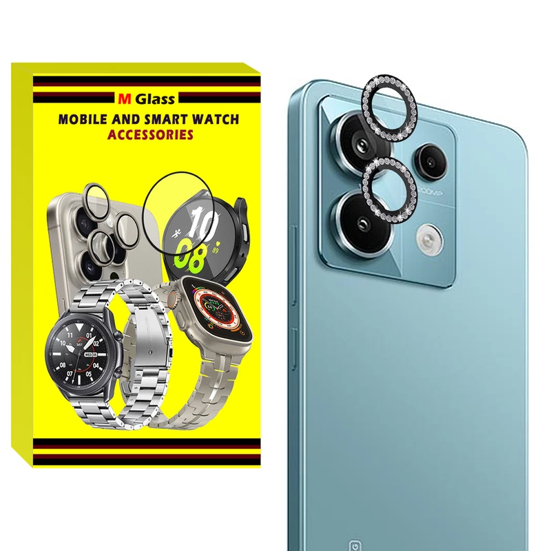 محافظ لنز دوربین رینگی ام‌گلس مدل Ring-Diamond-MG مناسب برای گوشی موبایل شیائومی Redmi Note 13 Pro 5G
