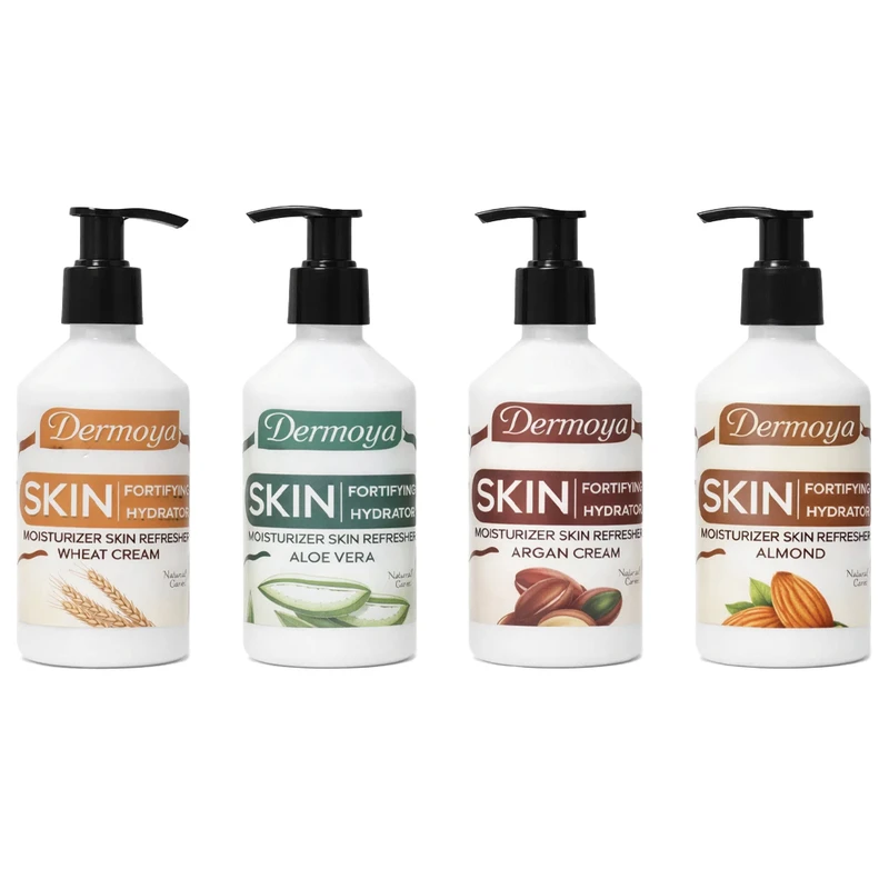 کرم مرطوب‌کننده دست، صورت، گردن، بدن، لب و پا درمویا مدل Dermoya مناسب انواع پوست حجم 250 میلی‌لیتر مجموعه 4 عددی