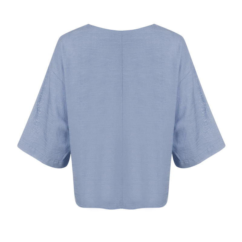 بلوز آستین بلند زنانه سرژه مدل 204614 رنگ آبی