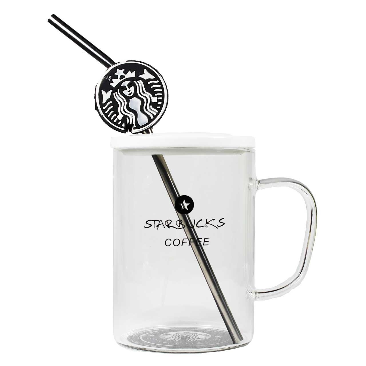 ماگ شیشه ای دردار مدل Starbucks طرح 3 ماگ شیشه ای دردار مدل Starbucks طرح 3