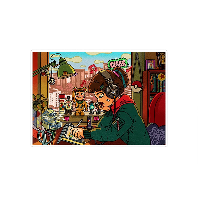 استیکر لپ تاپ ماسا دیزاین طرح Lofi مدل STK1577