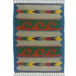 گلیم دستبافت یک متری آریا راگز کد 25824 