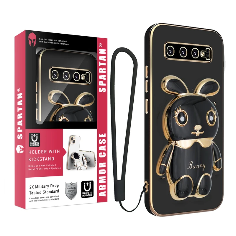 کاور اسپارتان مدل Bunny Strap مناسب برای گوشی موبایل سامسونگ Galaxy S10 به همراه بند