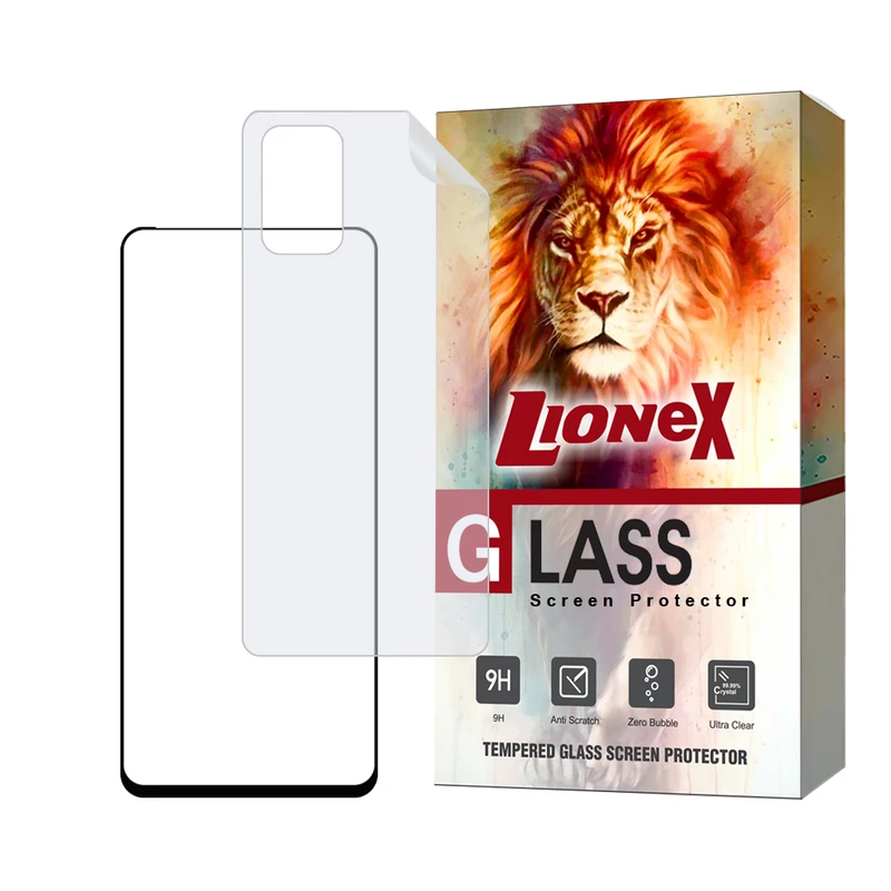 محافظ صفحه نمایش سرامیکی شفاف لایونکس مدل CERAMICNANOLI مناسب برای گوشی موبایل اپل سامسونگ Galaxy A71 4G / A71 5G به همراه محافظ پشت گوشی