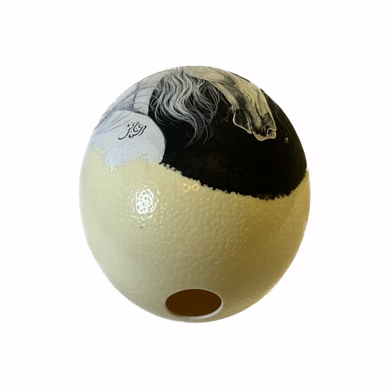 تخم شترمرغ تزیینی مدل اسب