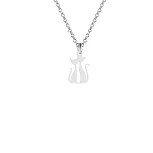 گردنبند نقره زنانه هایکا مدل گربه کد n.ha2-235