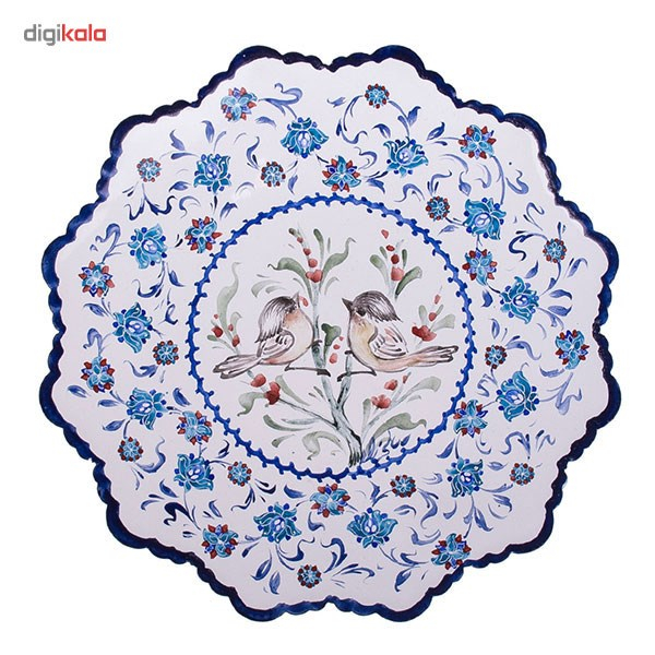 بشقاب مسی میناکاری شده اثر صالحی زاده طرح 2 قطر 16 سانتی متر