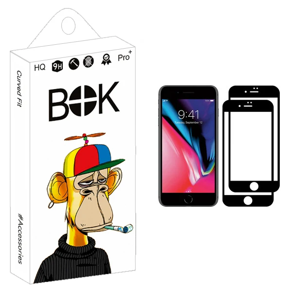 محافظ صفحه نمایش بوک مدل +HD مناسب برای گوشی موبایل اپل iPhone 7 Plus بسته دو عددی