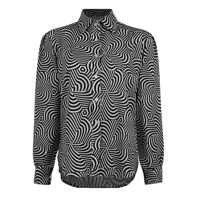 شومیز آستین بلند زنانه مدل زبرا کد blbz101