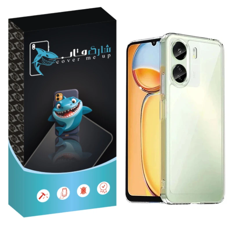 کاور شارک قاب مدل Cirystal مناسب برای گوشی موبایل شیائومی Redmi 13c / Poco C65