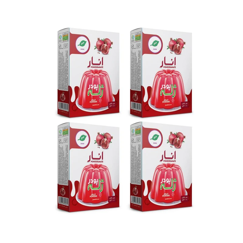 پودر ژله انار جمع - 90 گرم بسته 4 عددی