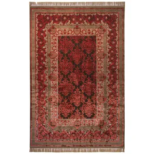 فرش ماشینی عرش طرح باران زمینه قرمز
