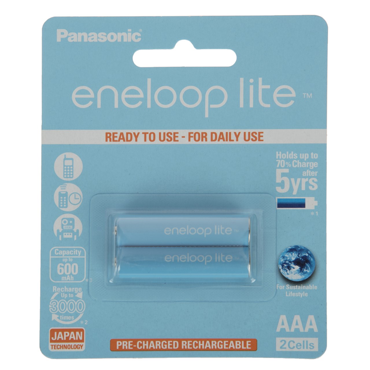 باتری نیم قلمی پاناسونیک مدل Eneloop Lite بسته 2 عددی