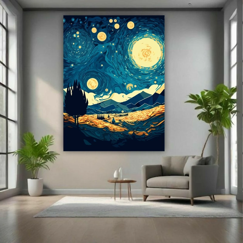 پوستر دیواری طرح منظره مدل نقاشی ونگوگ کد FP105280