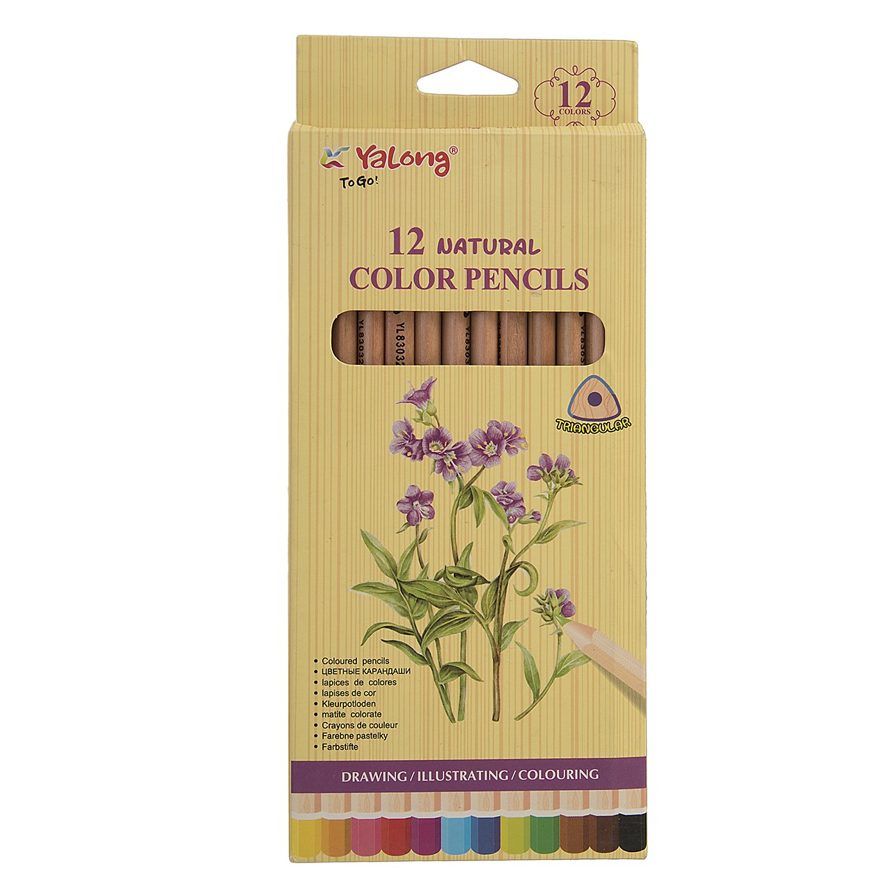 مداد رنگی 12 رنگ یالانگ مدل Natural