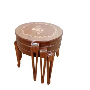 میز عسلی مدل KH50 معرق مجموعه 3 عددی