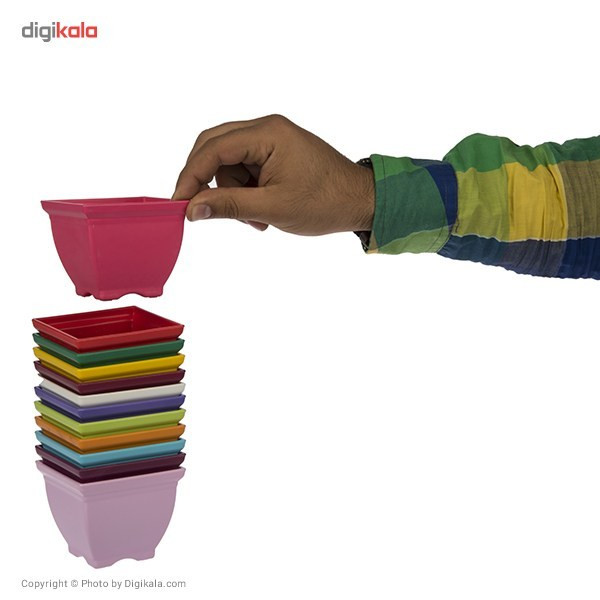 مجموعه 12 عددی گلدان شهرآذین مدل 7008 ارتفاع 7 سانتی متر