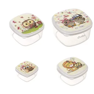 ظرف نگهدارنده زیبا طرح جغد مجموعه 4 عددی