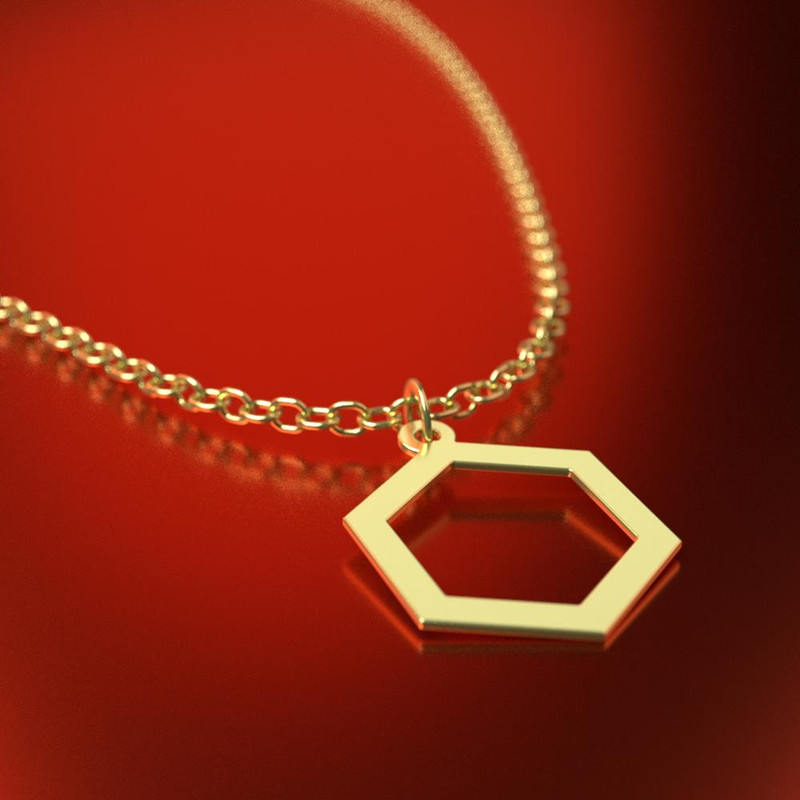 گردنبند طلا 18 عیار زنانه مدوپد مدل شش ضلعی کد RNA16298