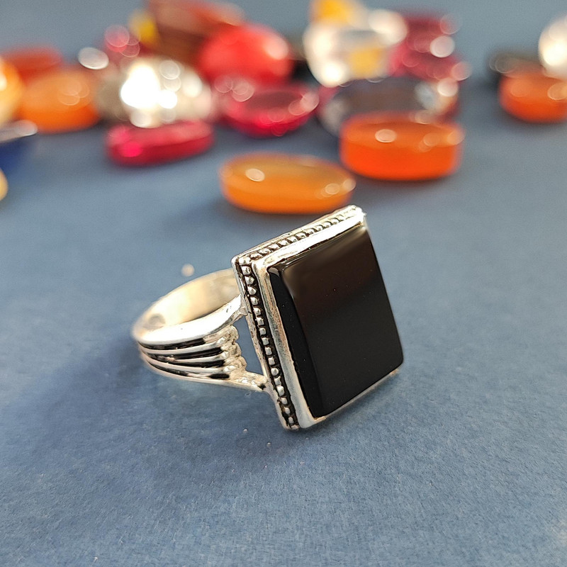 انگشتر نقره مردانه مدل عقیق MA4032