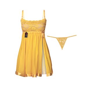 نقد و بررسی لباس خواب زنانه شباهنگ مدل New PRINCESS رنگ زرد توسط خریداران