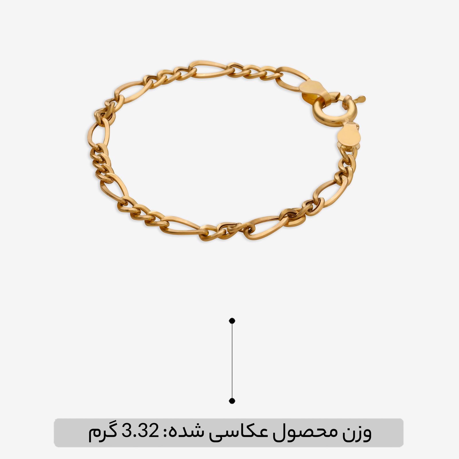 دستبند زنجیری طلا 18 عیار زنانه گلدم مدل B444002 -  - 2
