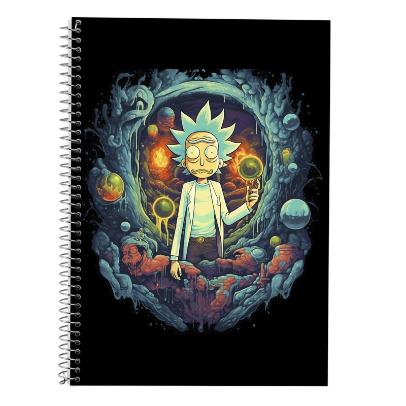 دفتر زبان 50 برگ مدوپد مدل دوخط طرح ریک اند مورتی rick&morty کد DF10803
