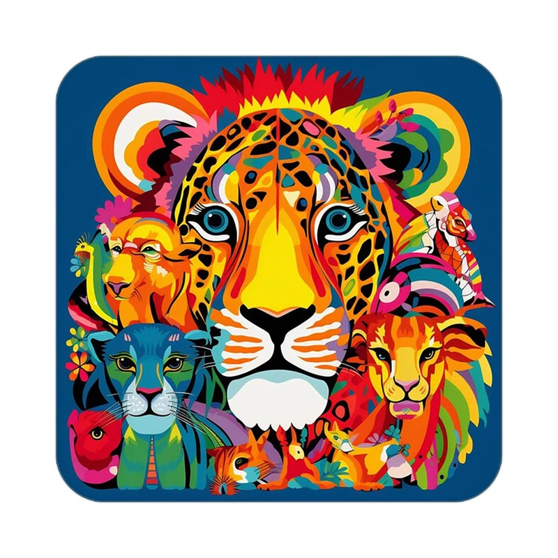 زیر لیوانی کاکتی طرح حیوانات رنگی مدل mp26633