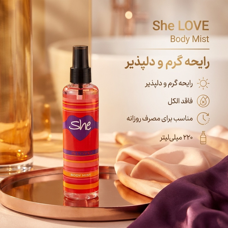 بادی اسپلش شی مدل LOVE حجم 220 میلی لیتر