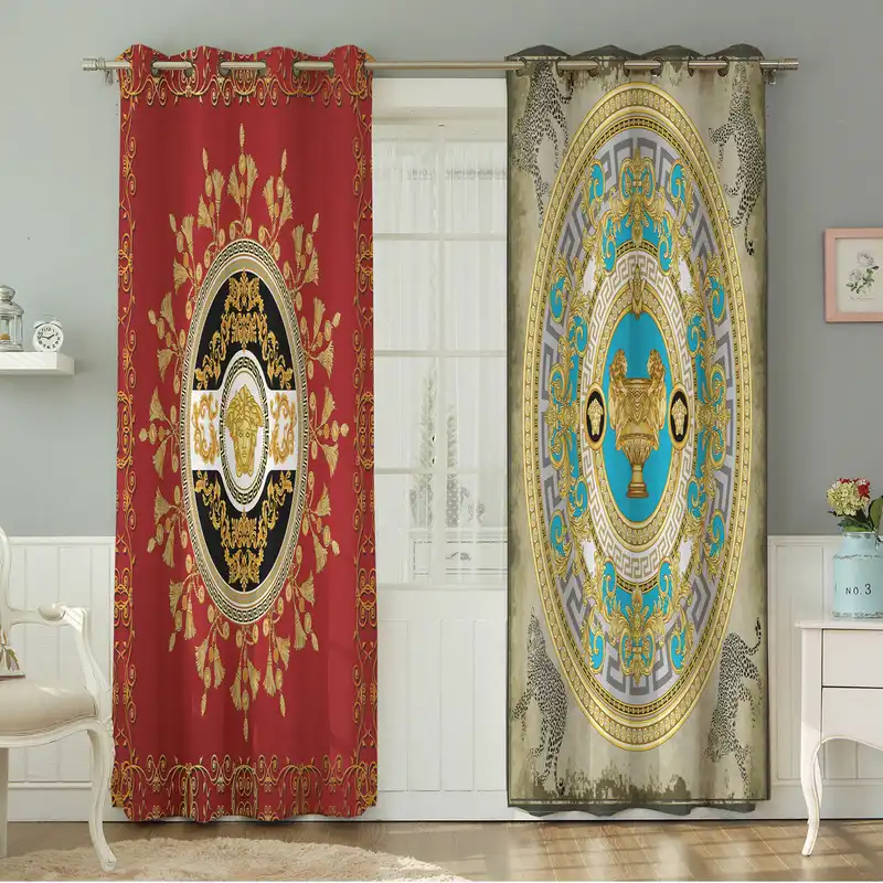 پرده نیروانا طرح   سنتی مدل مخمل کد 5217 سایز 140×280 سانتی متر