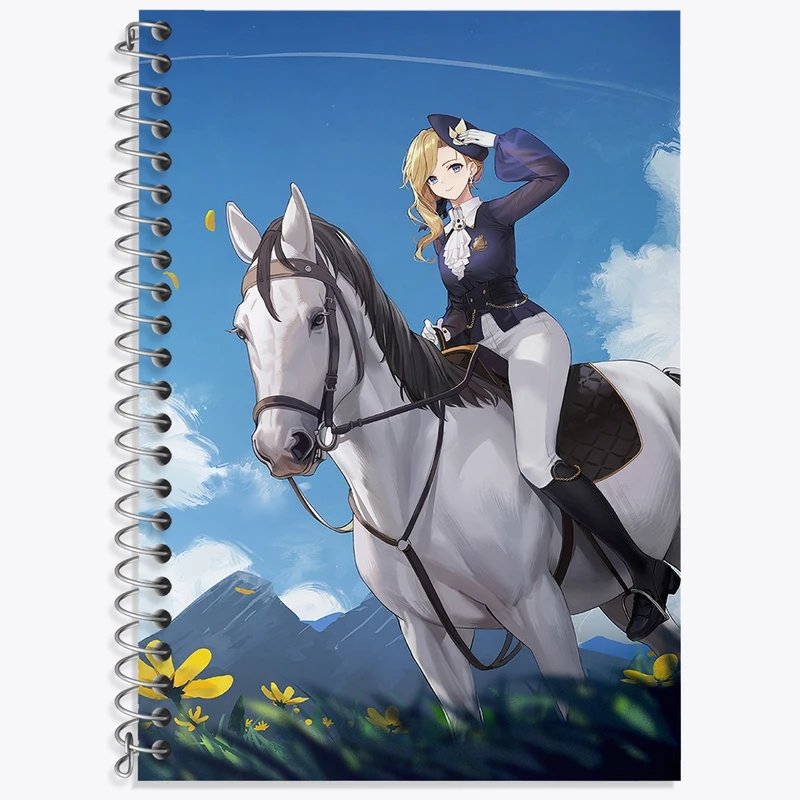 دفتر زبان 50 برگ خندالو مدل دو خط طرح بازی آزور لین (Azur Lane) کد 34245