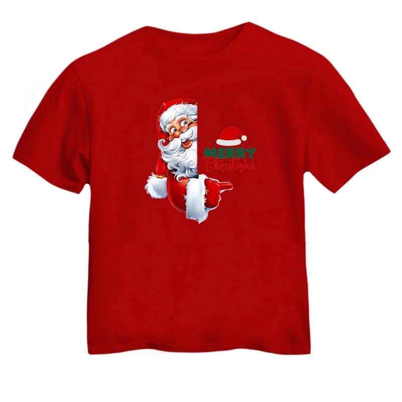 تی شرت آستین کوتاه بچگانه مدل بابانوئل کریسمس کد 5