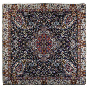رومیزی ترمه حسینی طرح سالار  مشکی سایز 100 × 100 سانتی‌متر