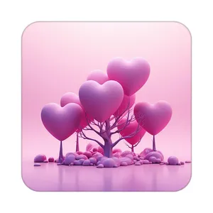 زیر لیوانی کاکتی طرح عاشقانه مدل mp36513