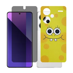 Glass Together model privacy Screen Protector Suitable for Xiaomi Redmi Note 13 Pro Plus Mobile Phone with Back cover sticker