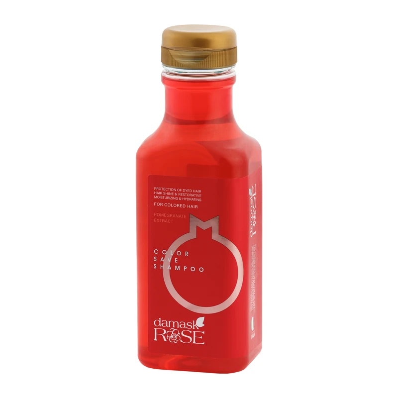 شامپو تثبیت کننده رنگ مو داماسک رُز مدل انار مناسب برای موهای رنگ شده حجم 440 میلی لیتر