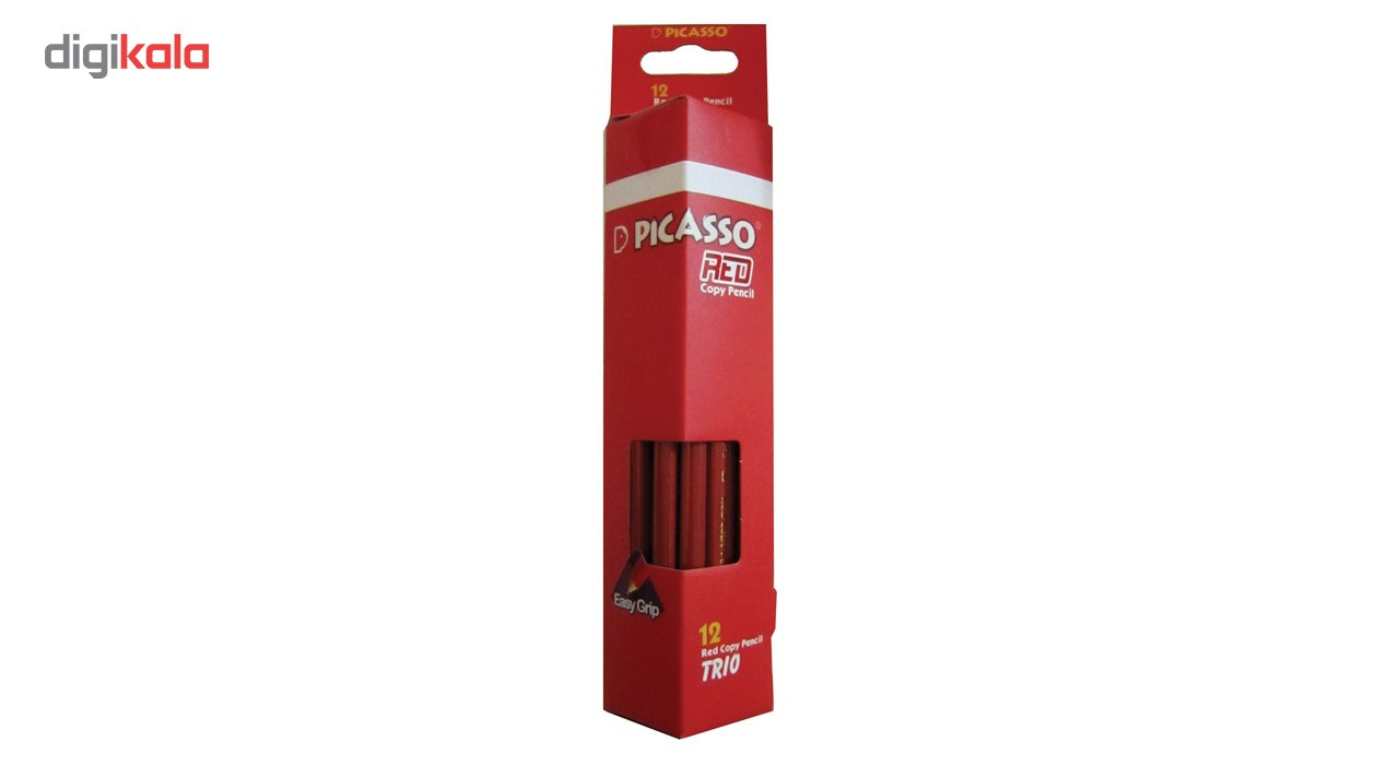 مداد قرمز پیکاسو مدل Easy Grip ـ بسته 12 عددی