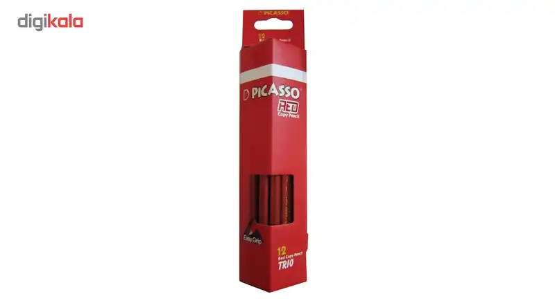 مداد قرمز پیکاسو مدل Easy Grip ـ بسته 12 عددی