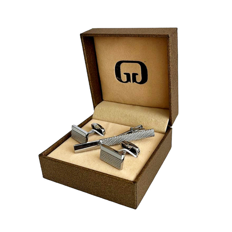 ست دکمه سردست و گیره کراوات مردانه مدل a2008