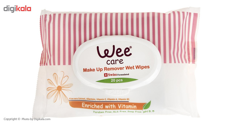 دستمال مرطوب وی مدل Enriched With Vitamin بسته 20 عددی