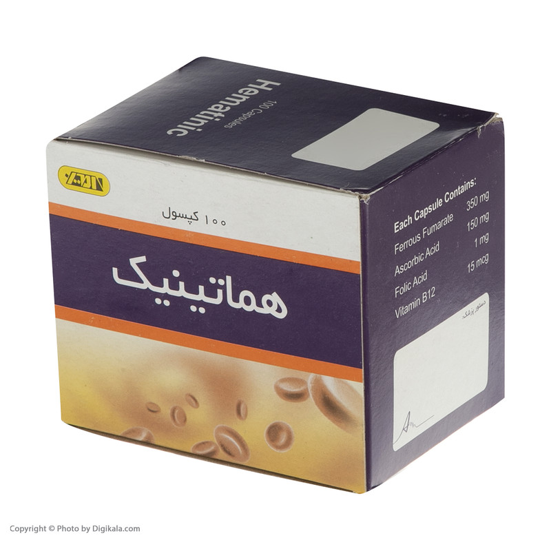کپسول هماتینیک داروسازی امین بسته 100 عددی