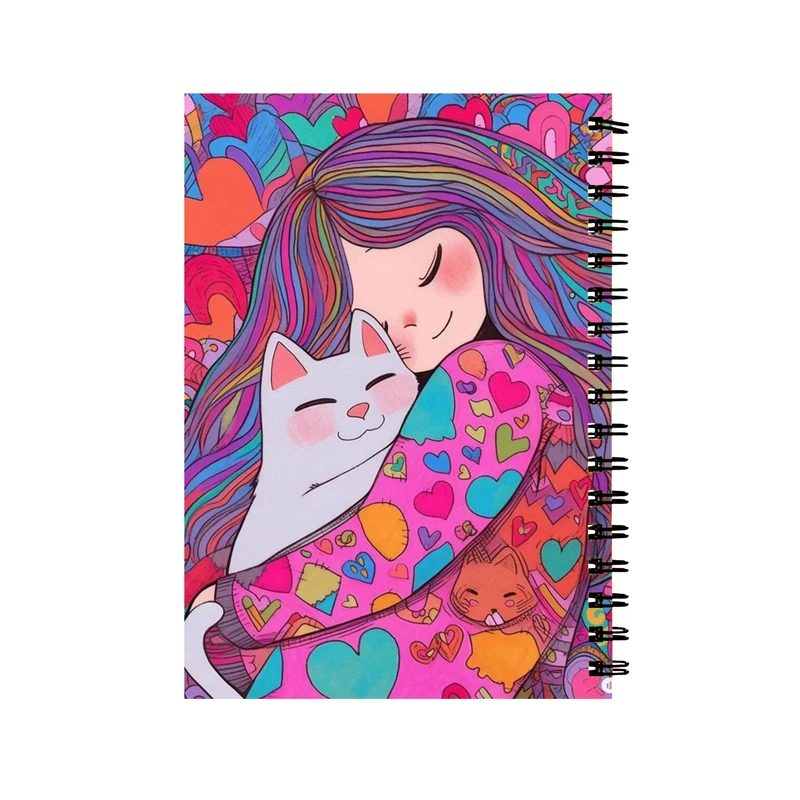 دفتر مشق 50 برگ طرح دختر و گربه کد 347