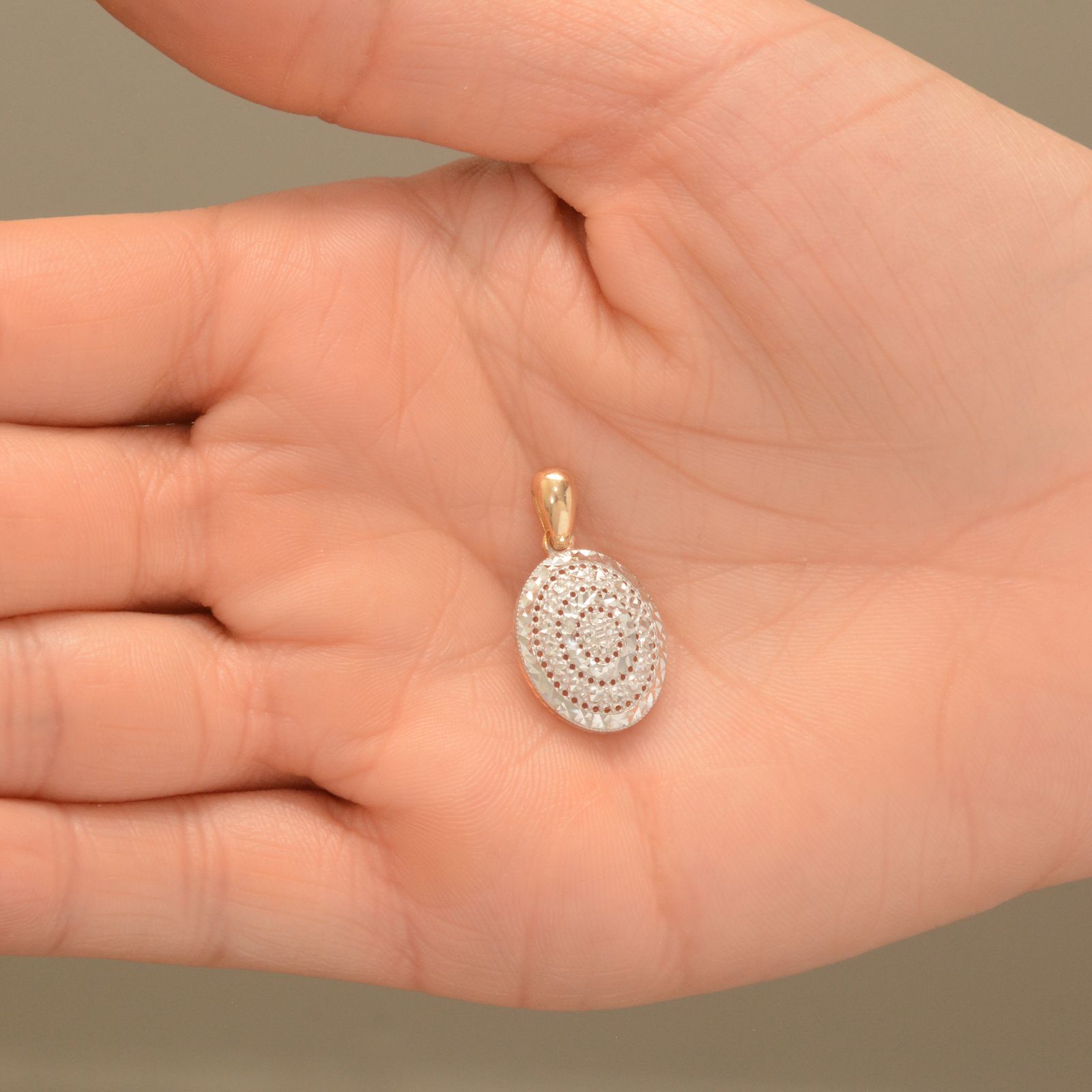 آویز گردنبند طلا 18 عیار زنانه طلای مستجابی مدل آوا بیضی تراش کد 64 -  - 2