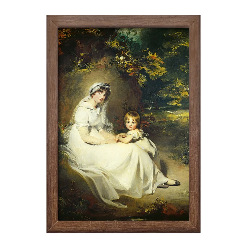 تابلو خندالو طرح نقاشی لیدی مری و پسر ارشدش اثر سر توماس لارنس کد F12359