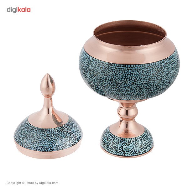 Turquoise inlaying sweet dish with 27cm height