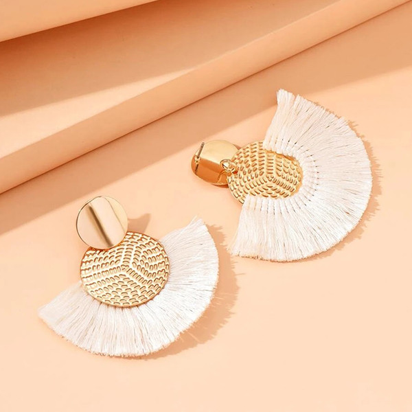 گوشواره زنانه شین مدل قطره‌ ای منگوله ای