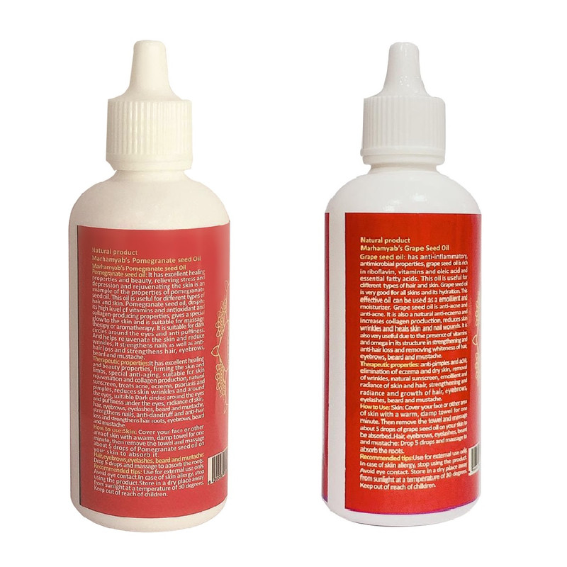 روغن مو مرهم یاب مدل هسته انار و هسته انگور  حجم نوع عصاره میلی لیتر