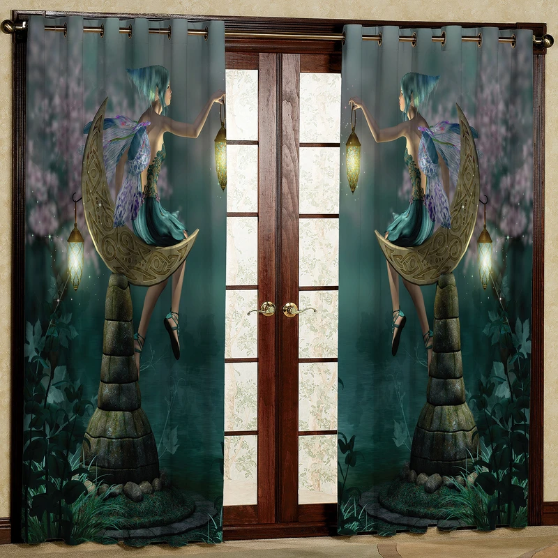 پرده مدل دختر فرشته مخمل پانچی کد 2461 سایز 200x140 سانتی متر